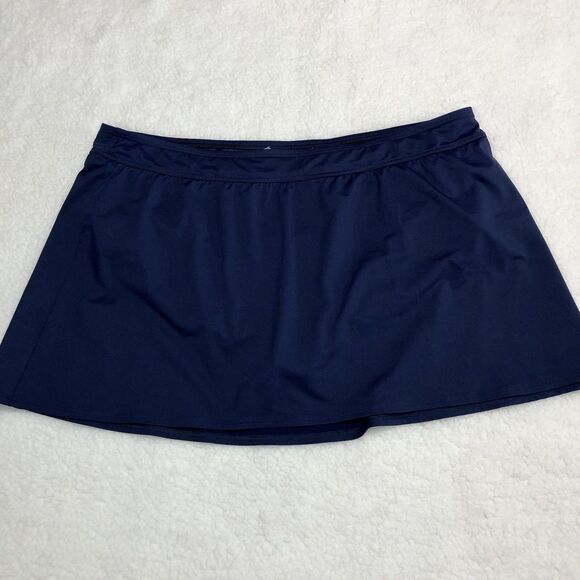 Lands End Swim Blue Skirt with Built-In Brief Womens Size 20W Coastal Vacation - Picture 1 of 10